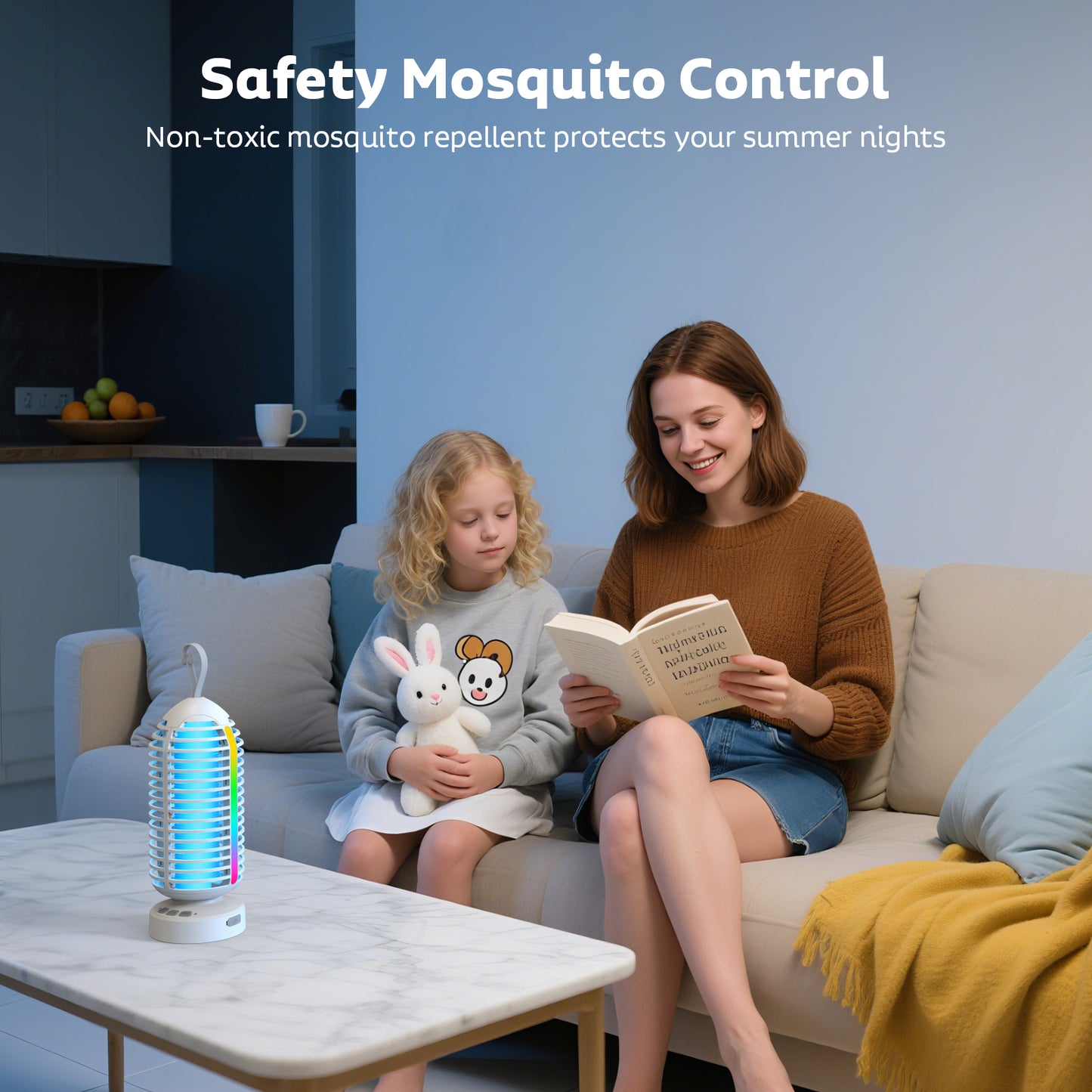 OnBeam Bug Zapper Outdoor, Mosquito Zapper Indoor Electric Fly Zapper Rechargeable Mosquito Killer with Color Changing LED Lights, Auto On/Off, 4000mAh Fly Trap for Home Backyard, Patio, Camping