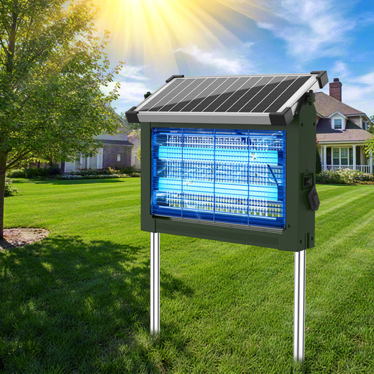 OnBeam Solar Bug Zapper Outdoor, Mosquito Zapper Waterproof Electric Fly Zapper Rechargeable Mosquito Killer Lamp with 10W Solar Panel, 4500V Cordless Fly Trap for Backyard, Patio, Garden, RV, Camping