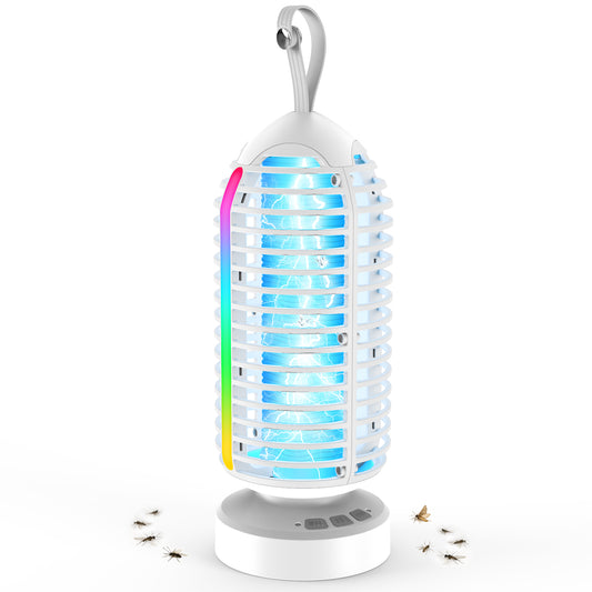 OnBeam Bug Zapper Outdoor, Mosquito Zapper Indoor Electric Fly Zapper Rechargeable Mosquito Killer with Color Changing LED Lights, Auto On/Off, 4000mAh Fly Trap for Home Backyard, Patio, Camping