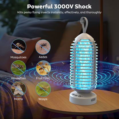 OnBeam Bug Zapper Outdoor, Mosquito Zapper Indoor Electric Fly Zapper Rechargeable Mosquito Killer with Color Changing LED Lights, Auto On/Off, 4000mAh Fly Trap for Home Backyard, Patio, Camping