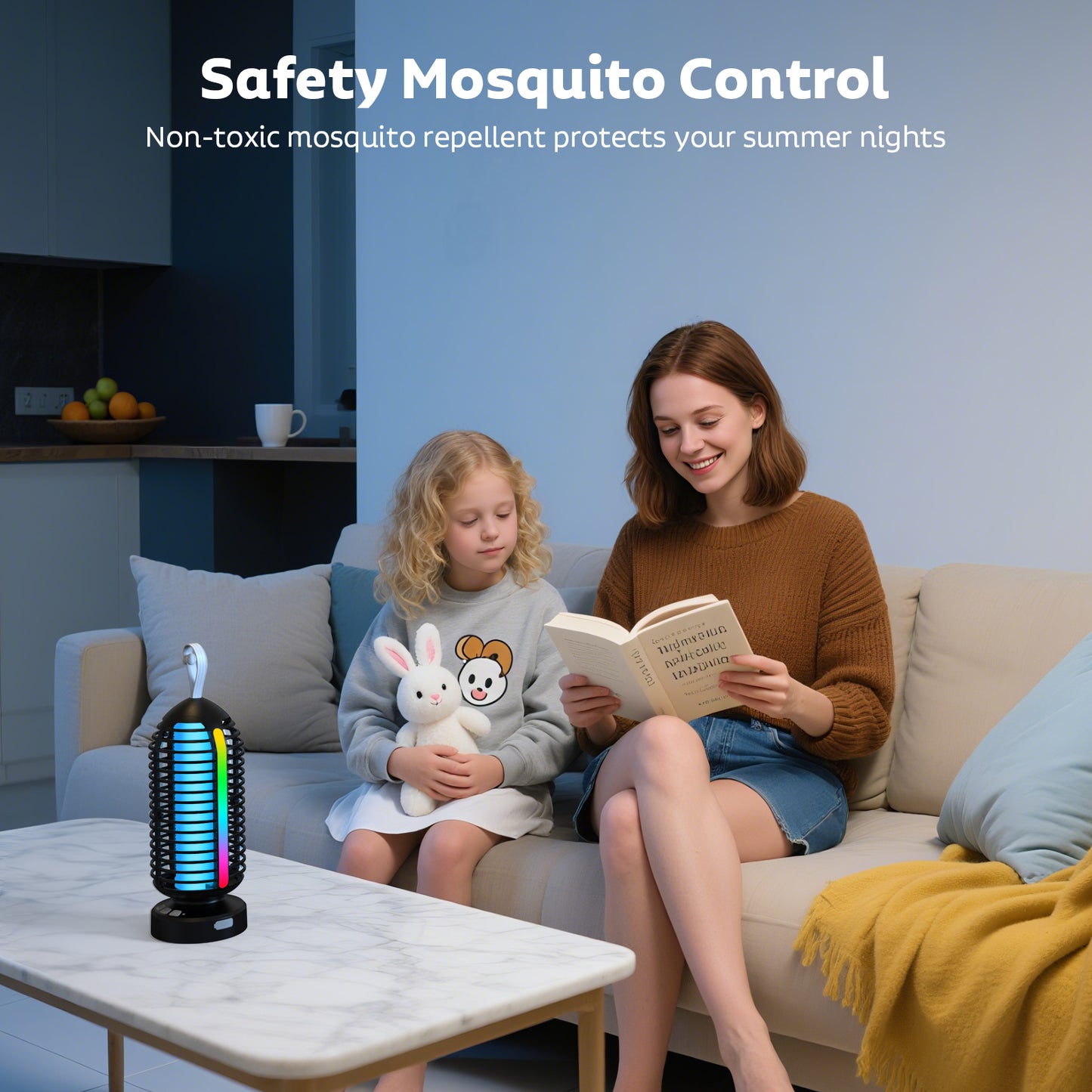 OnBeam Bug Zapper Outdoor, Mosquito Zapper Indoor Electric Fly Zapper Rechargeable Mosquito Killer with Color Changing LED Lights, Auto On/Off, 4000mAh Fly Trap for Home Backyard, Patio, Camping