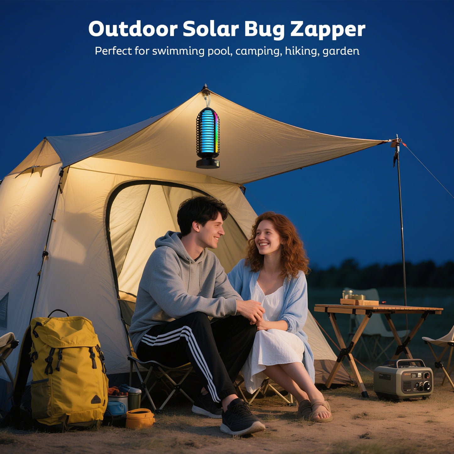 OnBeam Bug Zapper Outdoor, Mosquito Zapper Indoor Electric Fly Zapper Rechargeable Mosquito Killer with Color Changing LED Lights, Auto On/Off, 4000mAh Fly Trap for Home Backyard, Patio, Camping