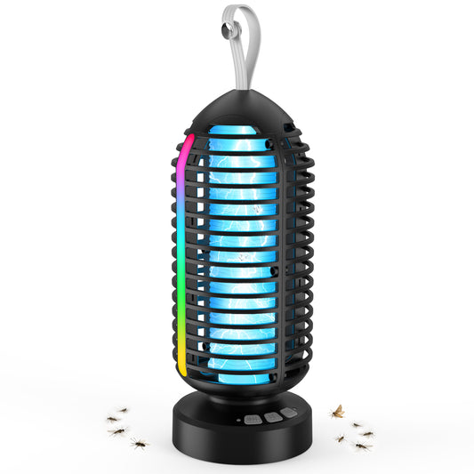 OnBeam Bug Zapper Outdoor, Mosquito Zapper Indoor Electric Fly Zapper Rechargeable Mosquito Killer with Color Changing LED Lights, Auto On/Off, 4000mAh Fly Trap for Home Backyard, Patio, Camping