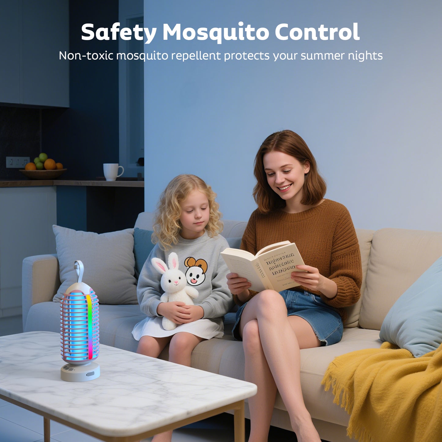 OnBeam Bug Zapper Outdoor, Mosquito Zapper Indoor Electric Fly Zapper Rechargeable Mosquito Killer with Color Changing LED Lights, Auto On/Off, 4000mAh Fly Trap for Home Backyard, Patio, Camping