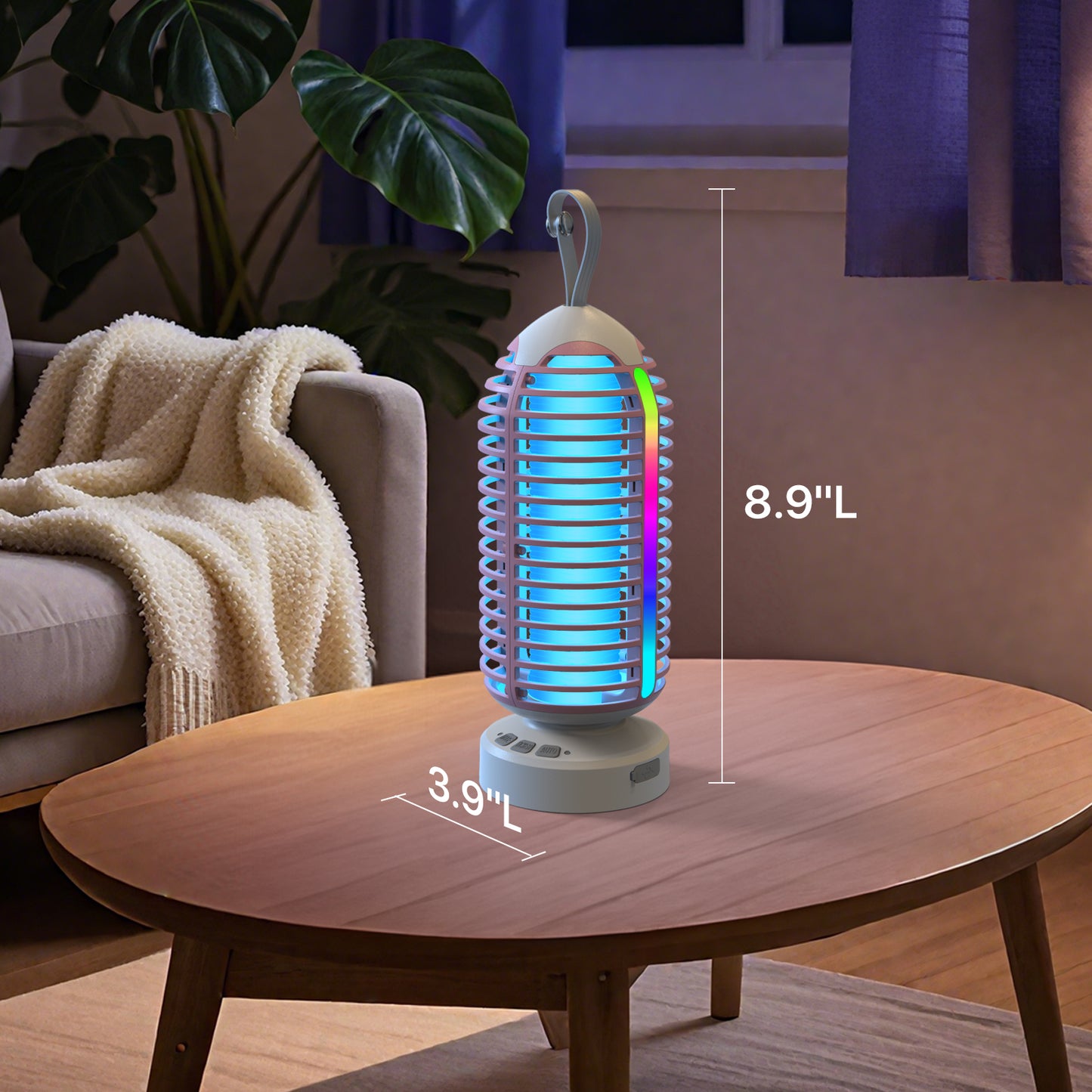 OnBeam Bug Zapper Outdoor, Mosquito Zapper Indoor Electric Fly Zapper Rechargeable Mosquito Killer with Color Changing LED Lights, Auto On/Off, 4000mAh Fly Trap for Home Backyard, Patio, Camping