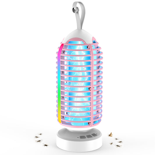 OnBeam Bug Zapper Outdoor, Mosquito Zapper Indoor Electric Fly Zapper Rechargeable Mosquito Killer with Color Changing LED Lights, Auto On/Off, 4000mAh Fly Trap for Home Backyard, Patio, Camping