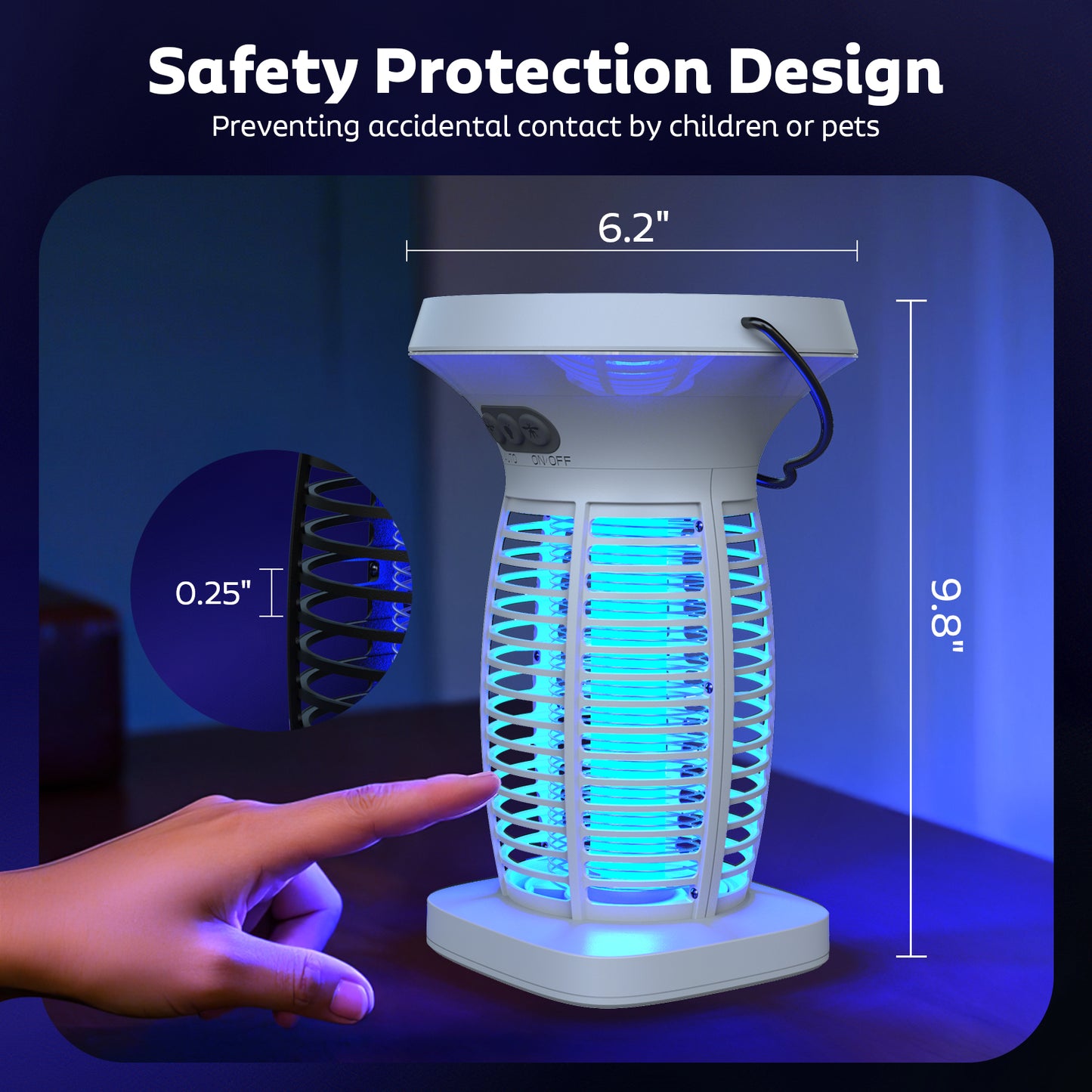 Solar Bug Zapper Outdoor, Mosquito Zapper Outdoor Waterproof Electric Fly Zapper Rechargeable Mosquito Killer with Solar Panel, 4200V Fly Trap Indoor for Home Backyard, Patio, Garden, Camping