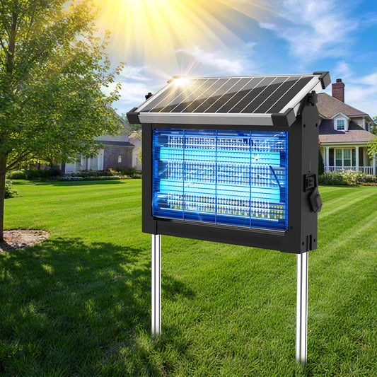 OnBeam Solar Bug Zapper Outdoor, Mosquito Zapper Waterproof Electric Fly Zapper Rechargeable Mosquito Killer Lamp with 10W Solar Panel, 4500V Cordless Fly Trap for Backyard, Patio, Garden, RV, Camping